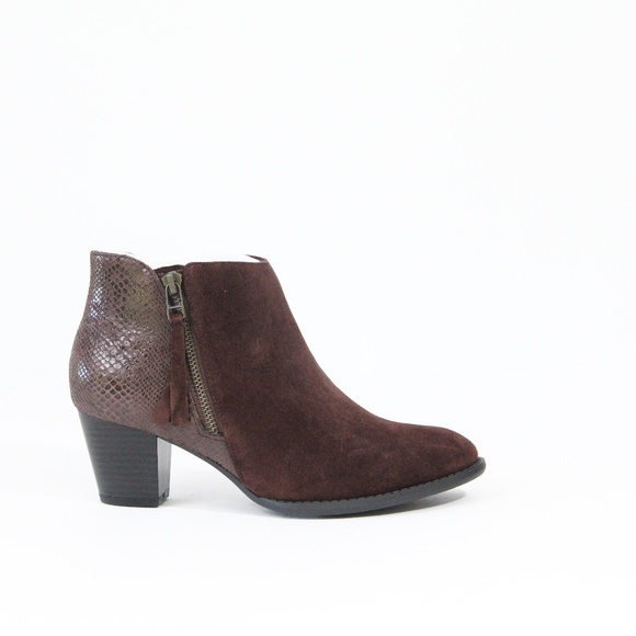 Vionic Anne Boots NEW Women Suede Bootie sz Brown Comfort Shoes